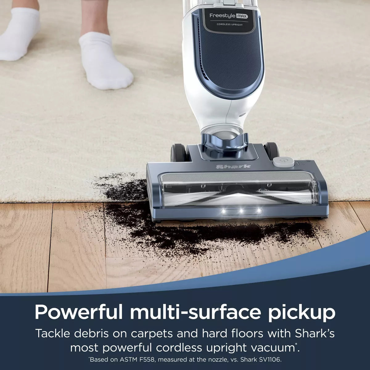 Shark Freestyle Max Cordless Upright Vacuum SV2002 10" Cleaning Path Gray