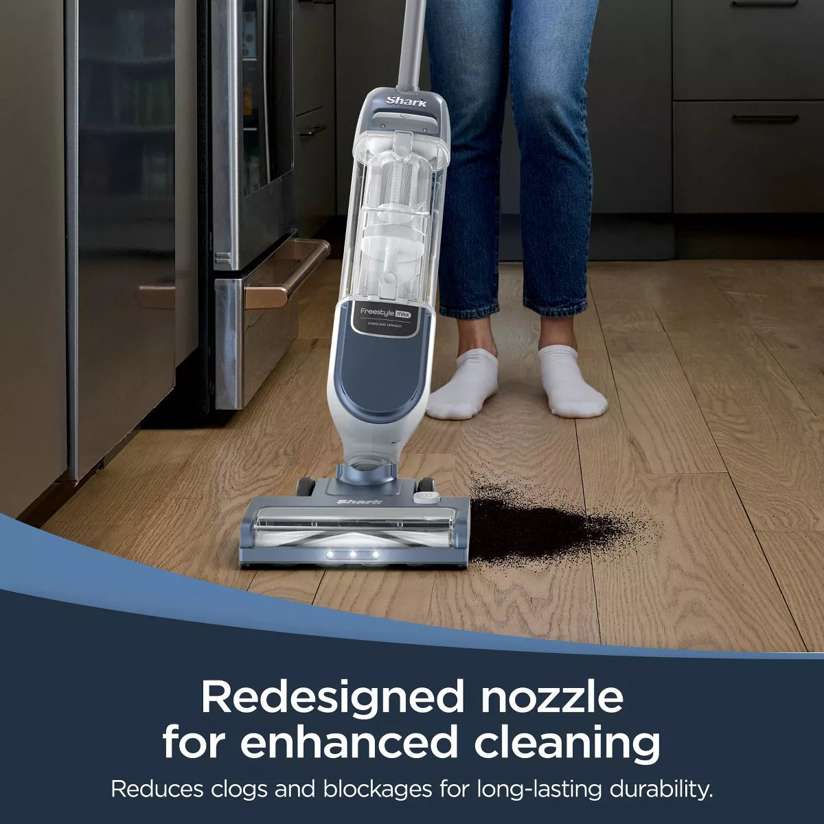 Shark Freestyle Max Cordless Upright Vacuum SV2002 10" Cleaning Path Gray